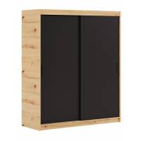 Szafa przesuwna 2-drzwiowa 100 cm INDIANA garderoba dąb artisan + czarny Szafa przesuwna 2-drzwiowa 100 cm INDIANA garderoba dąb artisan + czarny